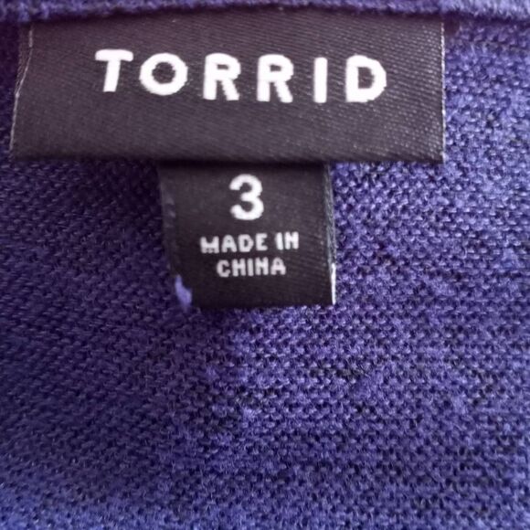 TORRID NAVY BLUE COLD SHOULDER V-NECK DRESS SZ.3X EUC - Picture 6 of 8